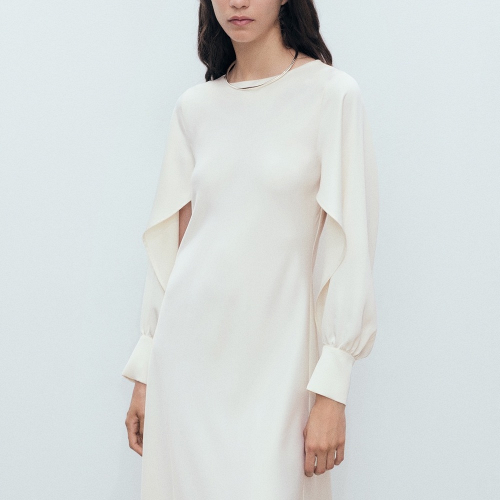 Mango Elegant Ivory Midi Dress